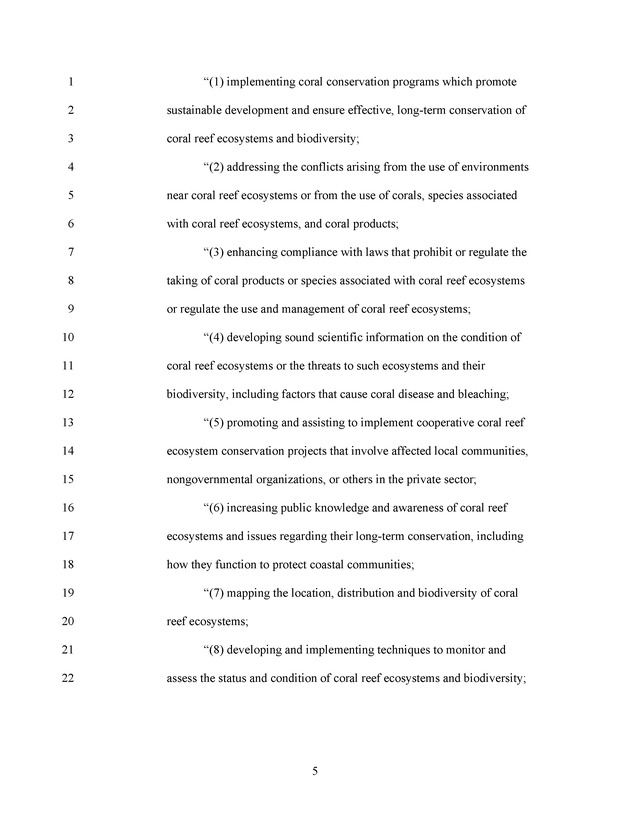 A Bill to Reauthorize the Coral Reef Conservation Act of 2000 - Page 5