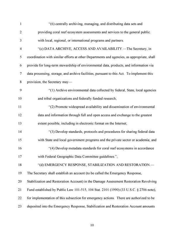 A Bill to Reauthorize the Coral Reef Conservation Act of 2000 - Page 10