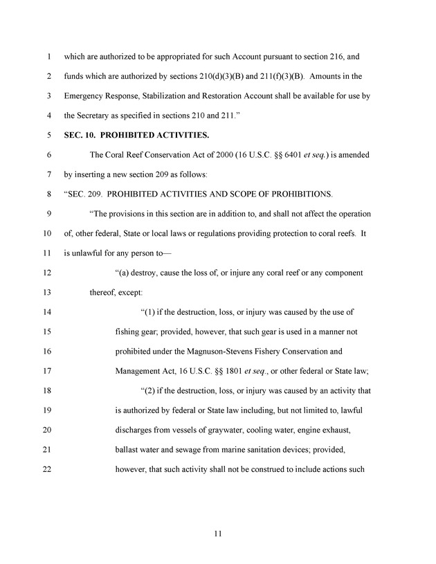 A Bill to Reauthorize the Coral Reef Conservation Act of 2000 - Page 11