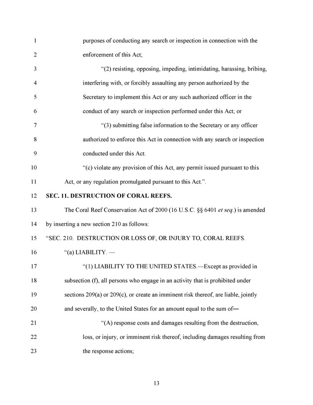 A Bill to Reauthorize the Coral Reef Conservation Act of 2000 - Page 13