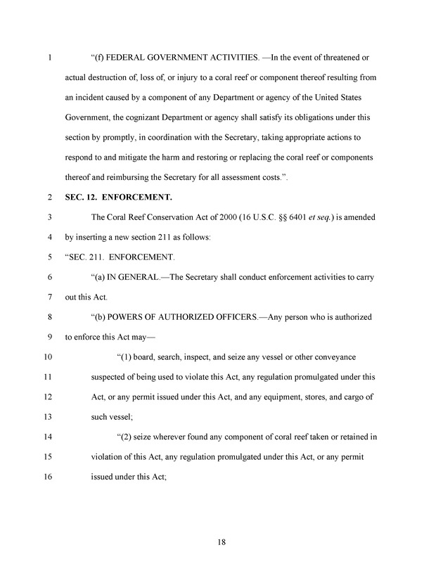 A Bill to Reauthorize the Coral Reef Conservation Act of 2000 - Page 18