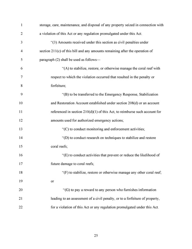 A Bill to Reauthorize the Coral Reef Conservation Act of 2000 - Page 25