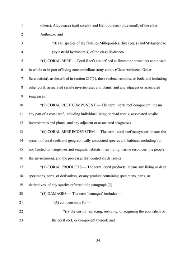 A Bill to Reauthorize the Coral Reef Conservation Act of 2000 - Page 34