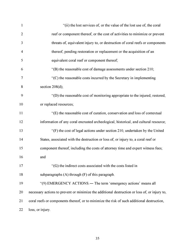 A Bill to Reauthorize the Coral Reef Conservation Act of 2000 - Page 35