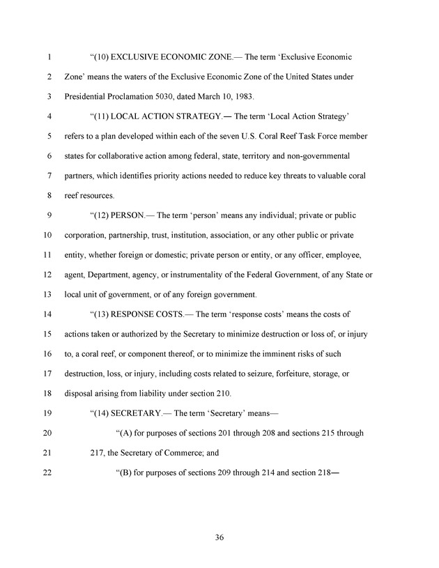 A Bill to Reauthorize the Coral Reef Conservation Act of 2000 - Page 36