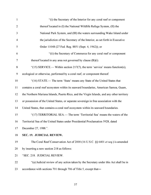 A Bill to Reauthorize the Coral Reef Conservation Act of 2000 - Page 37