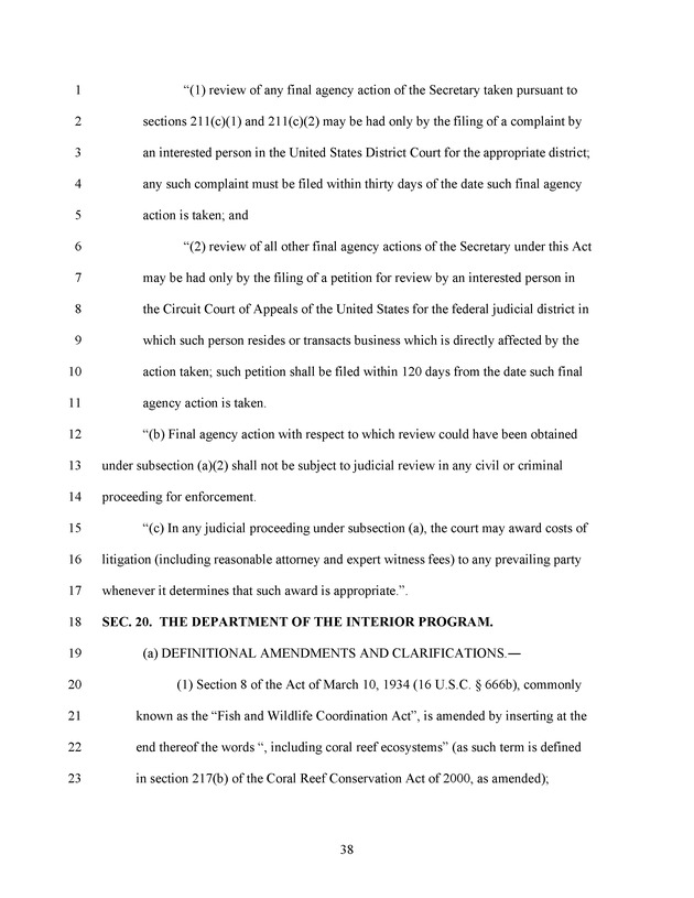 A Bill to Reauthorize the Coral Reef Conservation Act of 2000 - Page 38