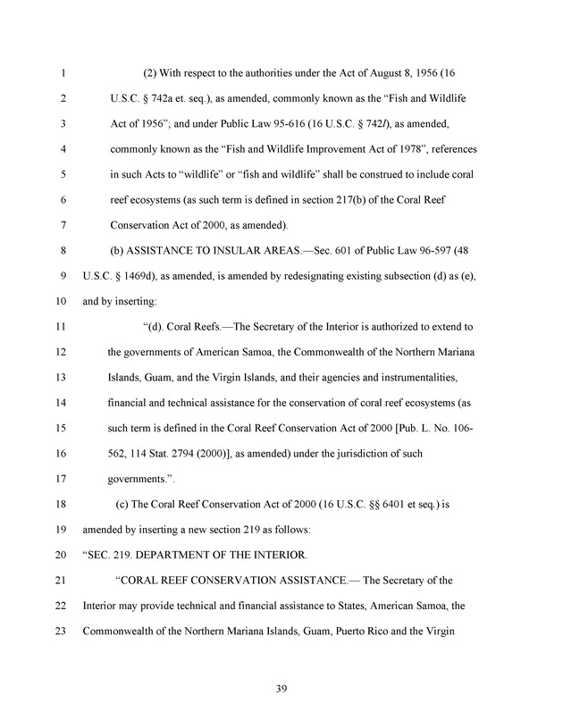 A Bill to Reauthorize the Coral Reef Conservation Act of 2000 - Page 39