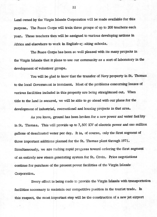 State of the Territory message of Governor ... to the ... Legislature of the Virgin Islands - Page 11