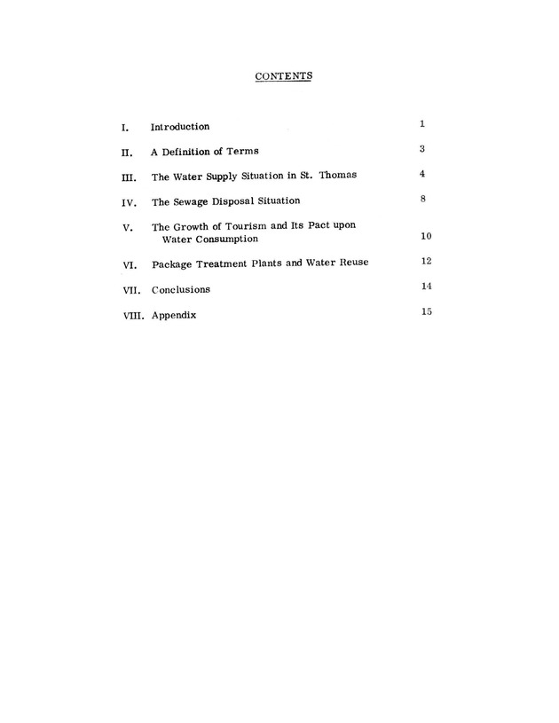 Decentralized water reuse systems in a water scarce environment - Table of Contents