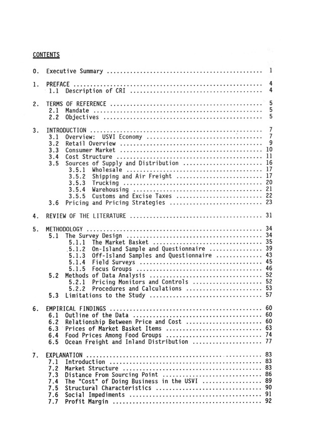 A study of retail food prices in the United States Virgin Islands - Page v