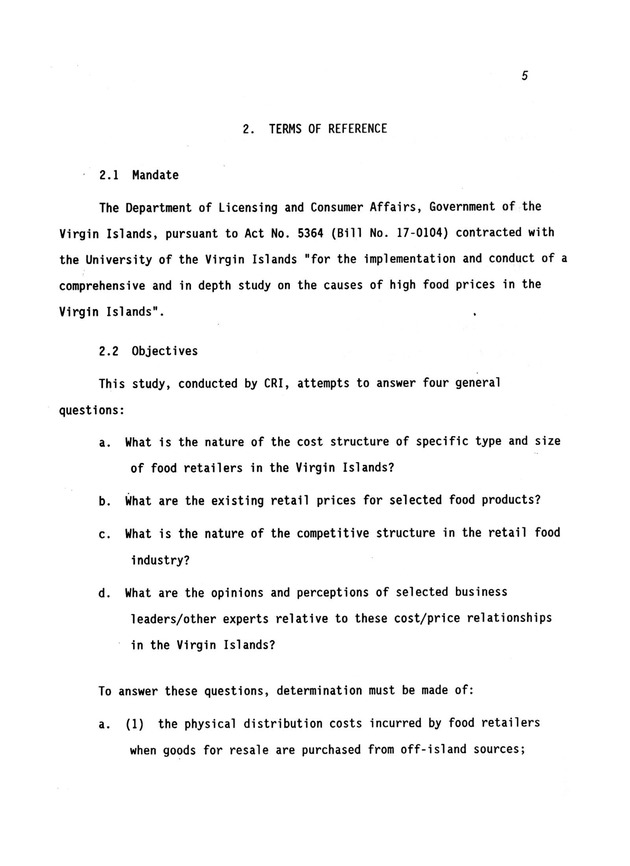 A study of retail food prices in the United States Virgin Islands - Page 5