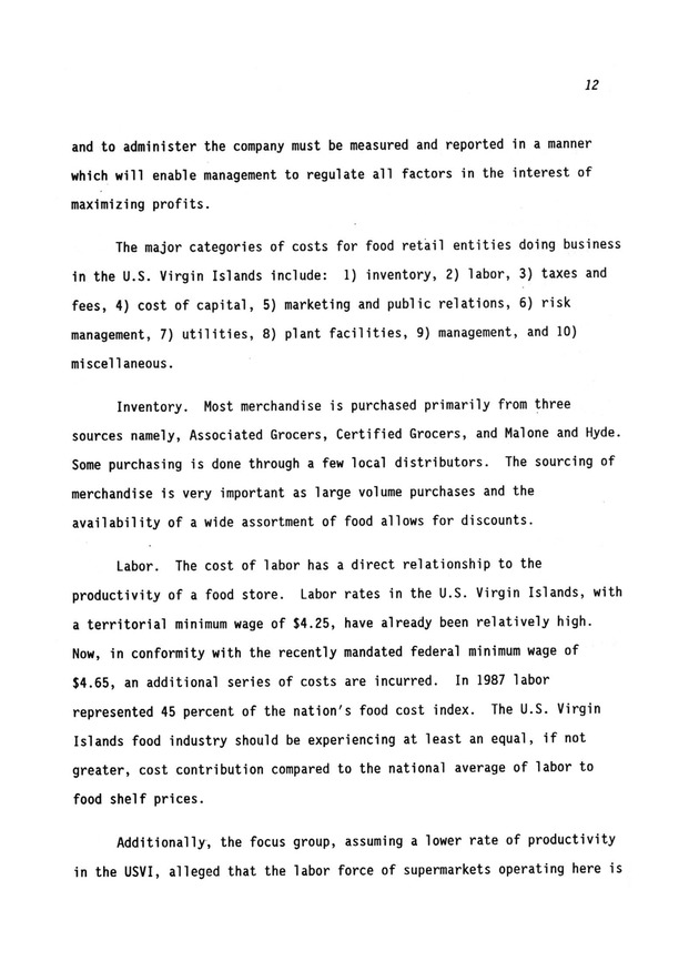 A study of retail food prices in the United States Virgin Islands - Page 12