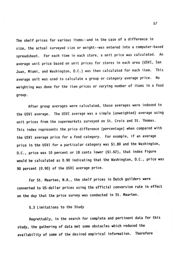 A study of retail food prices in the United States Virgin Islands - Page 57