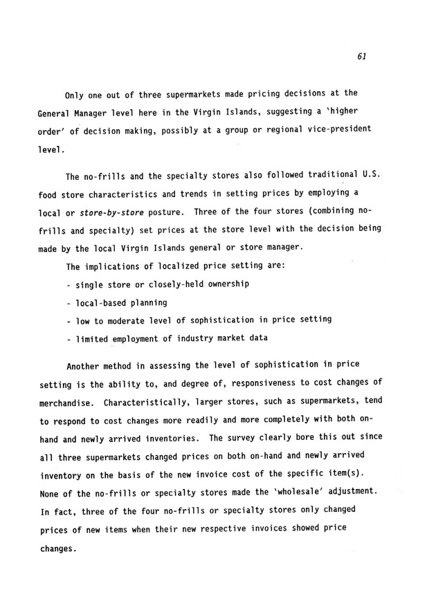 A study of retail food prices in the United States Virgin Islands - Page 61