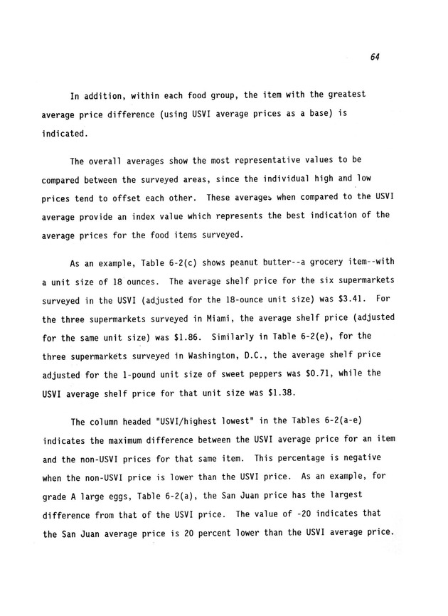 A study of retail food prices in the United States Virgin Islands - Page 64