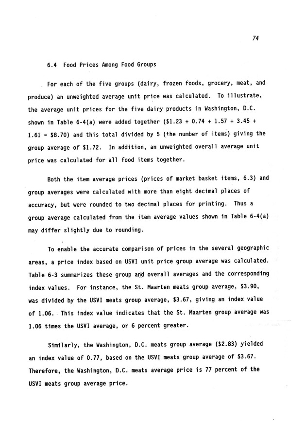 A study of retail food prices in the United States Virgin Islands - Page 74