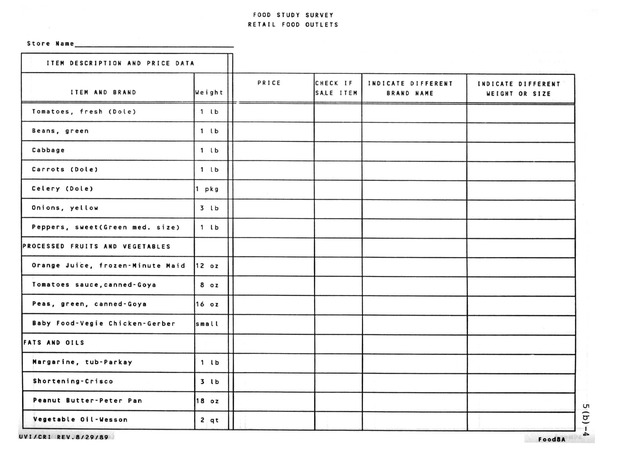 A study of retail food prices in the United States Virgin Islands - Page 125