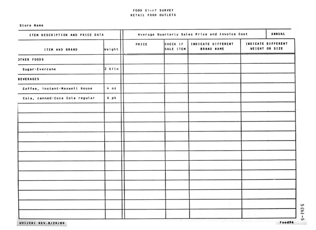 A study of retail food prices in the United States Virgin Islands - Page 126