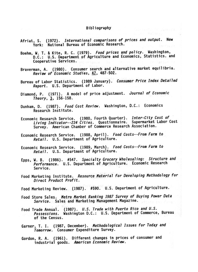 A study of retail food prices in the United States Virgin Islands - Page 147