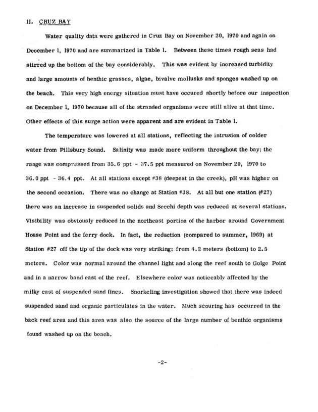 The status of water quality in Cruz Bay and Chocolate Hole, St. John - Page 2