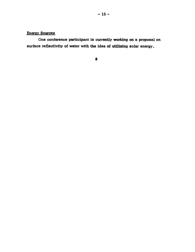 Virgin Islands research needs conference, 24 April 1973 proceedings - Page 15