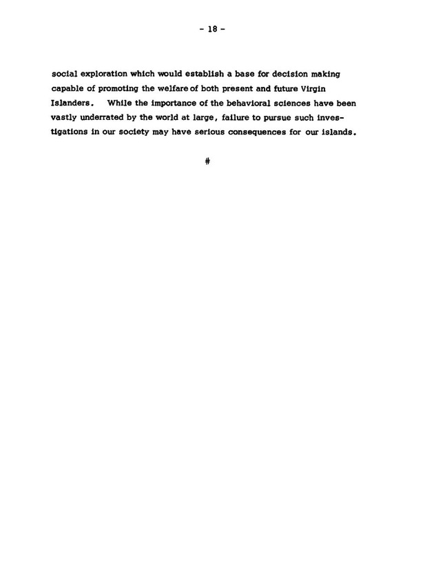 Virgin Islands research needs conference, 24 April 1973 proceedings - Page 18