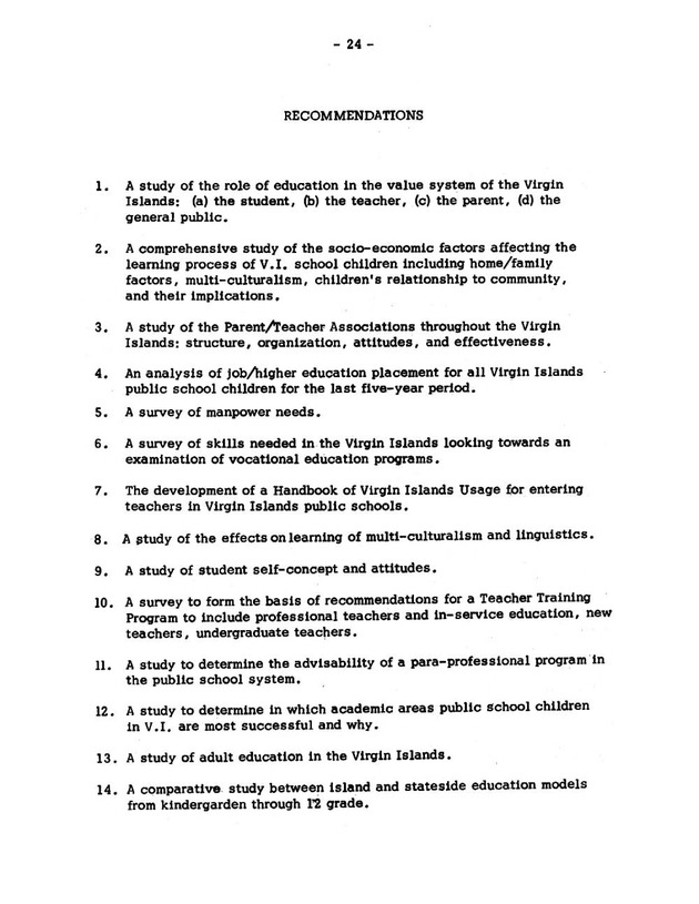 Virgin Islands research needs conference, 24 April 1973 proceedings - Page 24