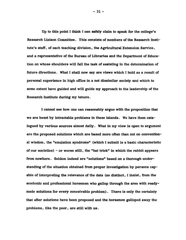 Virgin Islands research needs conference, 24 April 1973 proceedings - Page 31