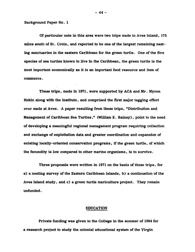 Virgin Islands research needs conference, 24 April 1973 proceedings - Page 44