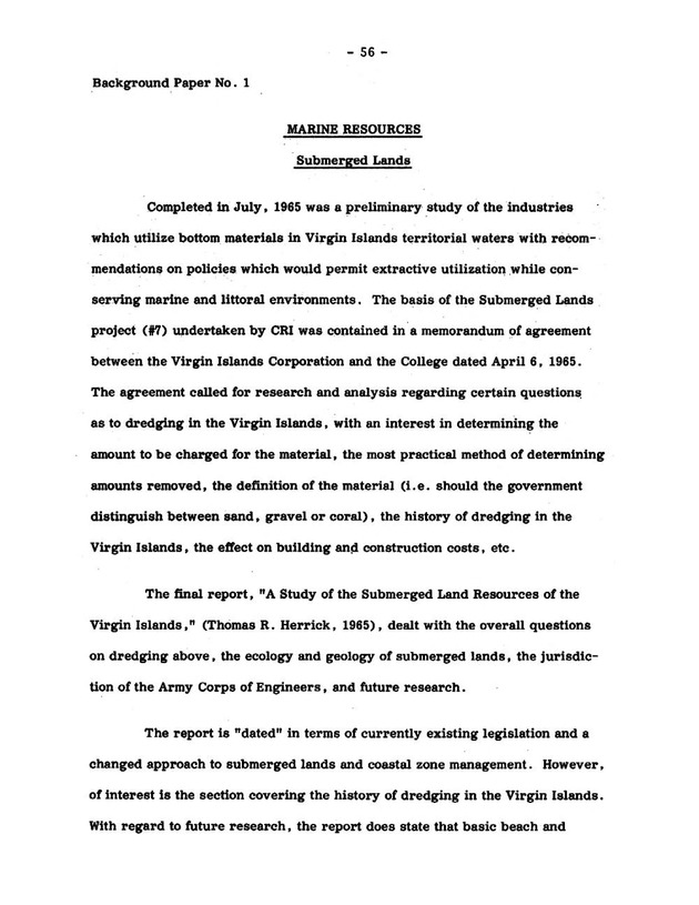 Virgin Islands research needs conference, 24 April 1973 proceedings - Page 56