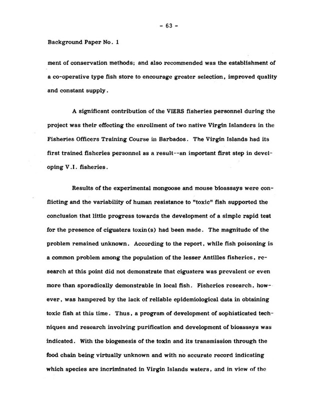 Virgin Islands research needs conference, 24 April 1973 proceedings - Page 63