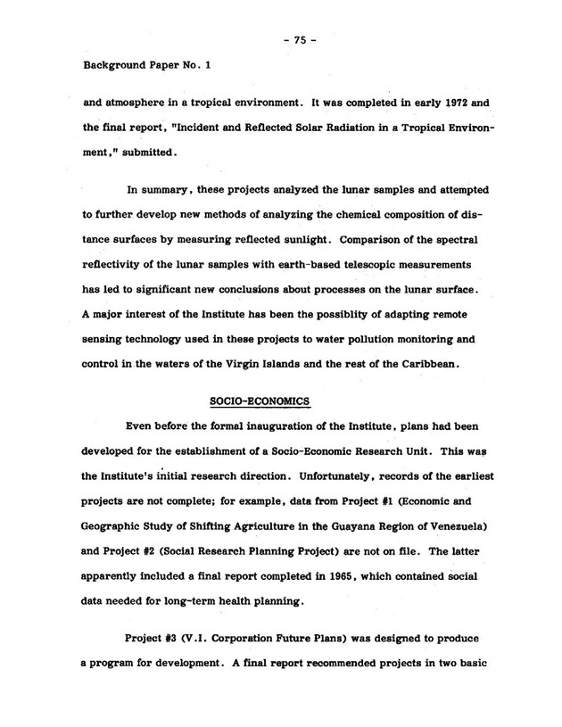 Virgin Islands research needs conference, 24 April 1973 proceedings - Page 75