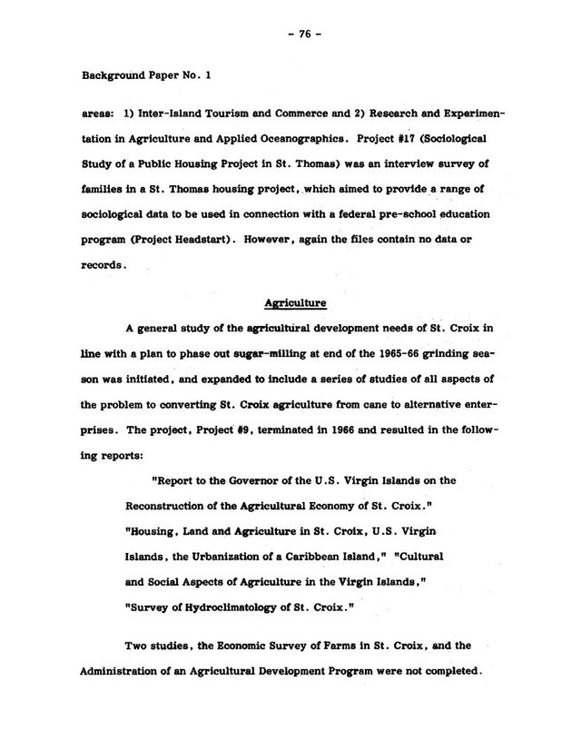 Virgin Islands research needs conference, 24 April 1973 proceedings - Page 76