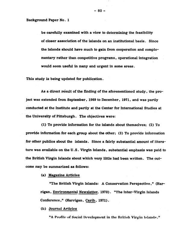 Virgin Islands research needs conference, 24 April 1973 proceedings - Page 80