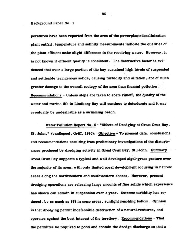 Virgin Islands research needs conference, 24 April 1973 proceedings - Page 85