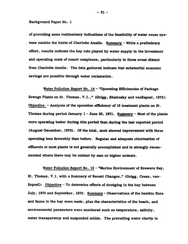 Virgin Islands research needs conference, 24 April 1973 proceedings - Page 91