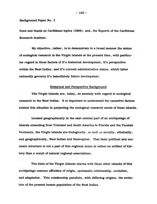 Virgin Islands research needs conference, 24 April 1973 proceedings - Page 100