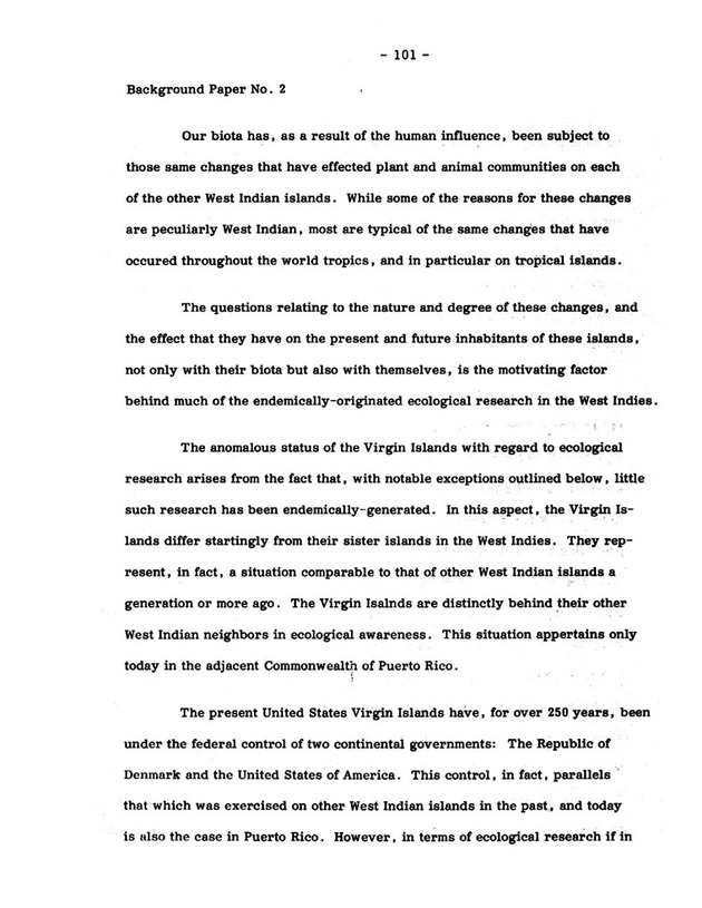 Virgin Islands research needs conference, 24 April 1973 proceedings - Page 101