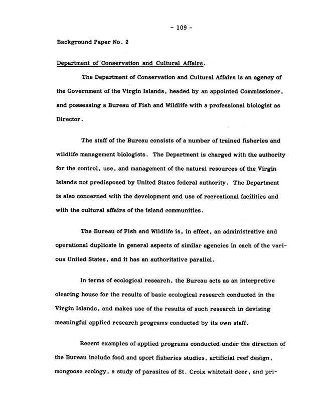 Virgin Islands research needs conference, 24 April 1973 proceedings - Page 109