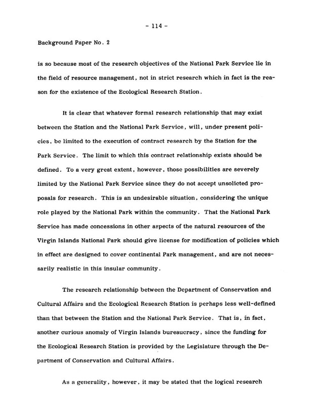 Virgin Islands research needs conference, 24 April 1973 proceedings - Page 114