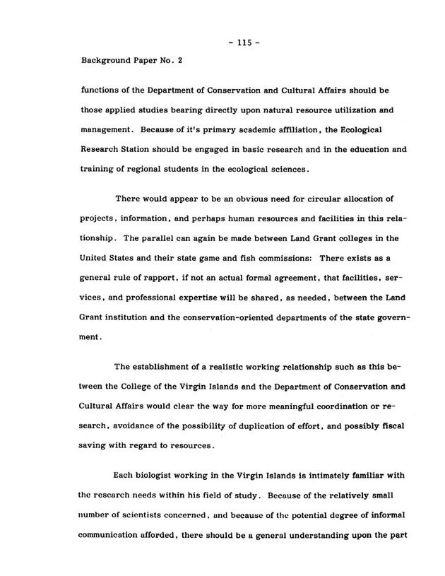 Virgin Islands research needs conference, 24 April 1973 proceedings - Page 115