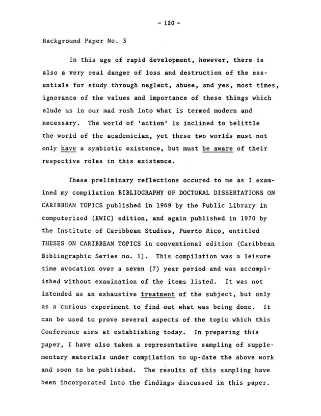 Virgin Islands research needs conference, 24 April 1973 proceedings - Page 120