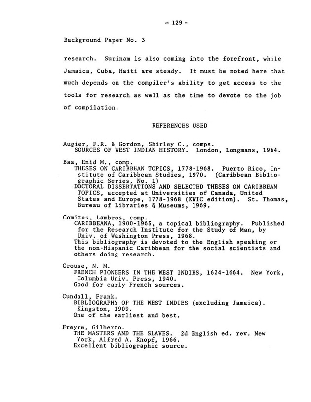 Virgin Islands research needs conference, 24 April 1973 proceedings - Page 129