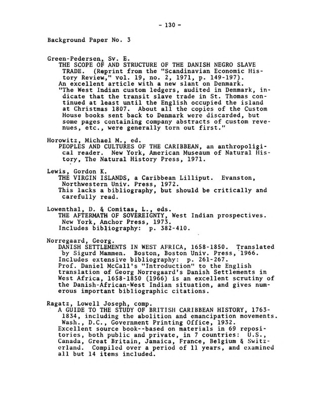 Virgin Islands research needs conference, 24 April 1973 proceedings - Page 130