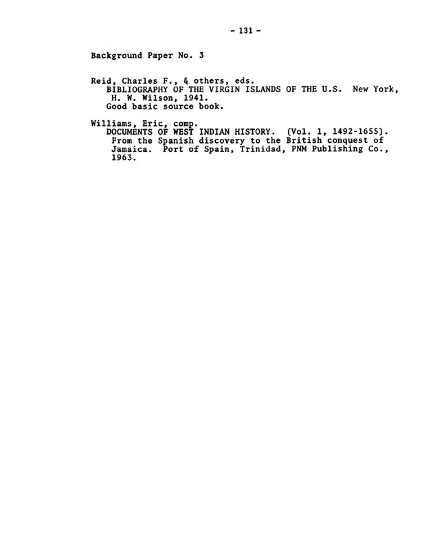 Virgin Islands research needs conference, 24 April 1973 proceedings - Page 131