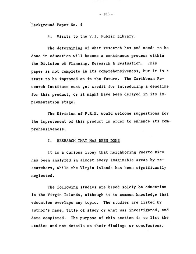 Virgin Islands research needs conference, 24 April 1973 proceedings - Page 133