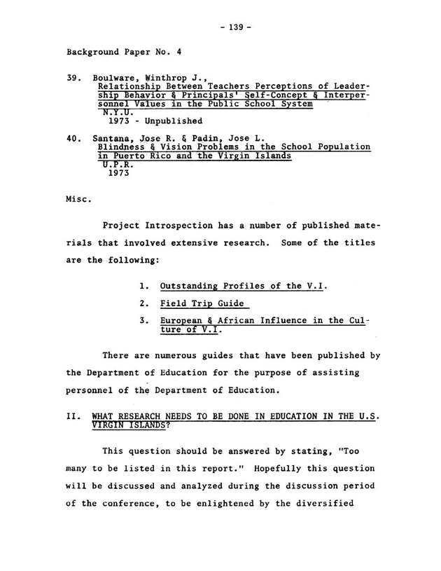 Virgin Islands research needs conference, 24 April 1973 proceedings - Page 139