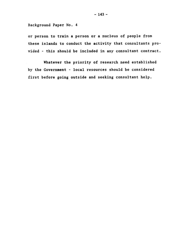 Virgin Islands research needs conference, 24 April 1973 proceedings - Page 143