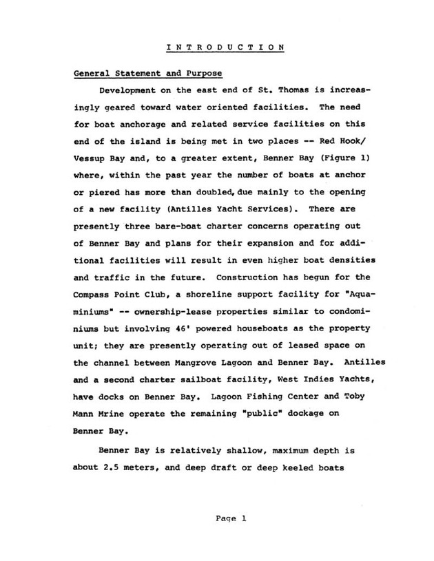 Water quality and environmental status of Benner Bay-Mangrove Lagoon, St. Thomas - Page 1